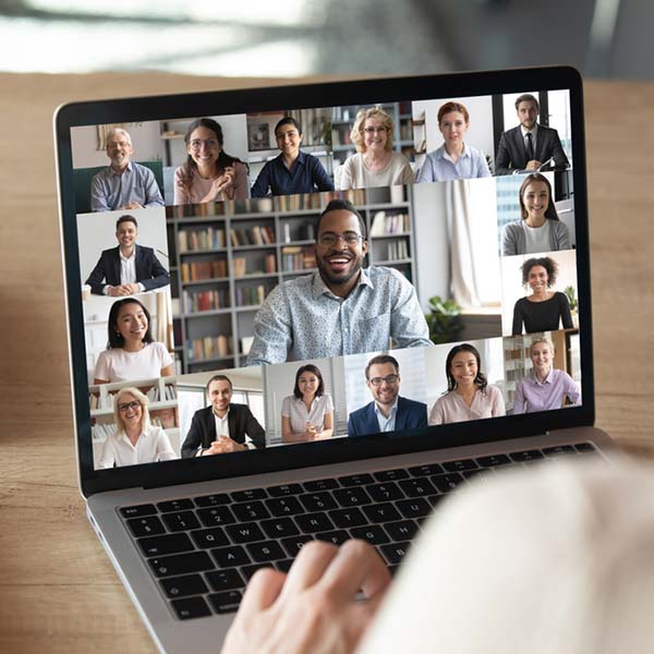 a meeting being performed online